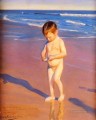 Recogiendo conchas en la playa Impresionismo infantil